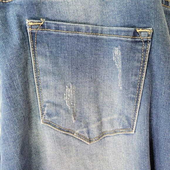 KanCan Bib Overalls Size XL Distressed Ripped Knees Adjustable Straps Pockets - Picture 7 of 14